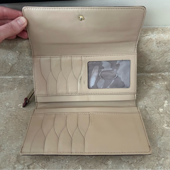 Cole Haan Raspberry Textured Trifold Wallet - Picture 5 of 5